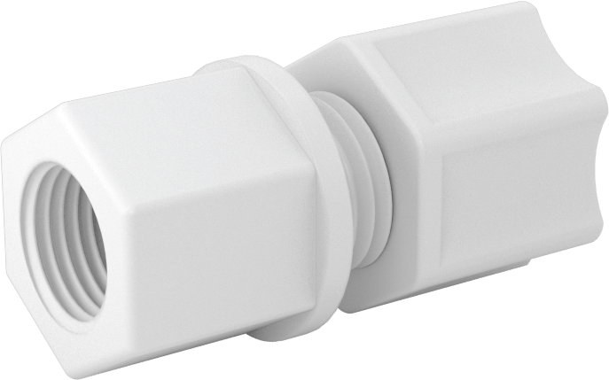 Hava için Plastik Sıkıştırma Borusu Bağlantı Parçası, Düz Adaptör, 1/4" Boru Dış Çapı x 1/8 NPT Dişi için