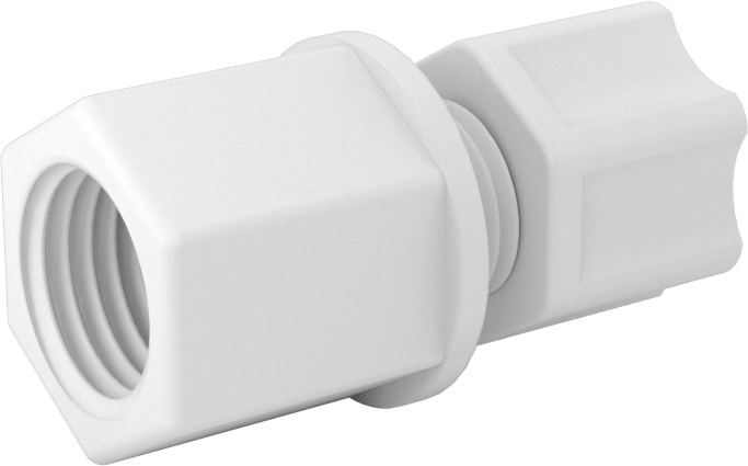 Hava için Plastik Sıkıştırma Borusu Bağlantı Parçası, Düz Adaptör, 1/4" Boru Dış Çapı x 1/4 NPT Dişi için