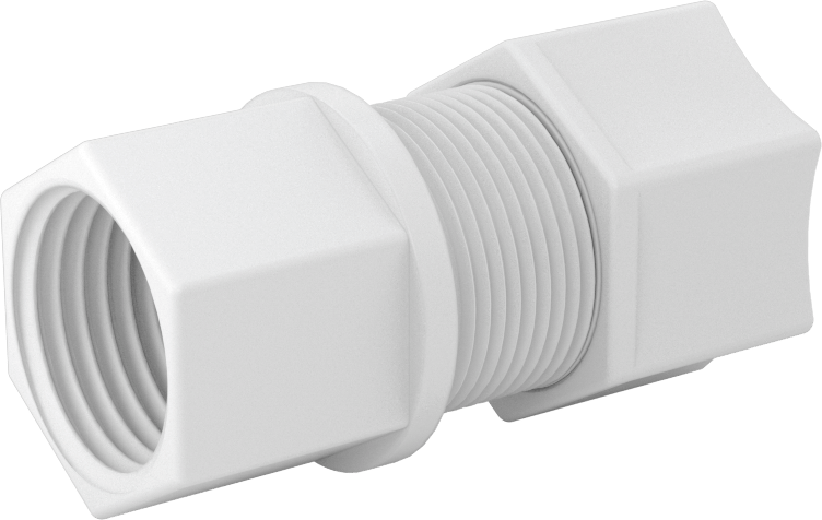 Hava için Plastik Sıkıştırma Borusu Bağlantı Parçası, Düz Adaptör, 5/8" Boru Dış Çapı x 1/2 NPT Dişi