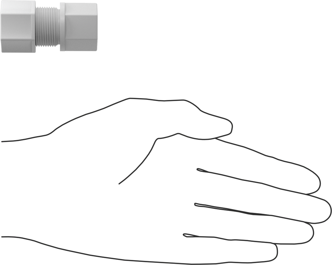 Hava için Plastik Sıkıştırma Borusu Bağlantı Parçası, Düz Adaptör, 5/8" Boru Dış Çapı x 1/2 NPT Dişi