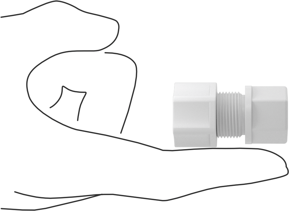 Hava için Plastik Sıkıştırma Borusu Bağlantı Parçası, Düz Adaptör, 1/2" Boru Dış Çapı x 3/8 NPT Dişi için