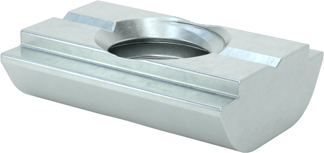 Takılabilir T-Yivli Çerçeve Bağlantı Elemanları, 5/16“-18 1,5” için Kendinden Hizalamalı Somun, 30 ve 40 mm Ray