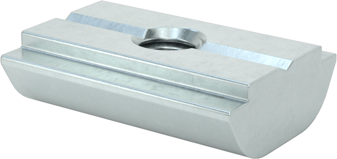 Takılabilir T-Yivli Çerçeve Bağlantı Elemanları, 1,5" için Kendinden Hizalamalı Somun, 30 mm ve 40 mm Ray, M4 Diş