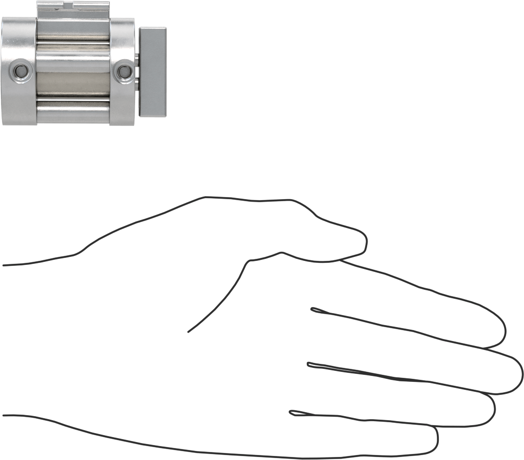 Dönmeyen Kompakt Bağlantı Çubuğu Hava Silindiri, Sensör Hazır, 3/4" Delik Boyutu, 1-1/2" OD, 1/4" Strok