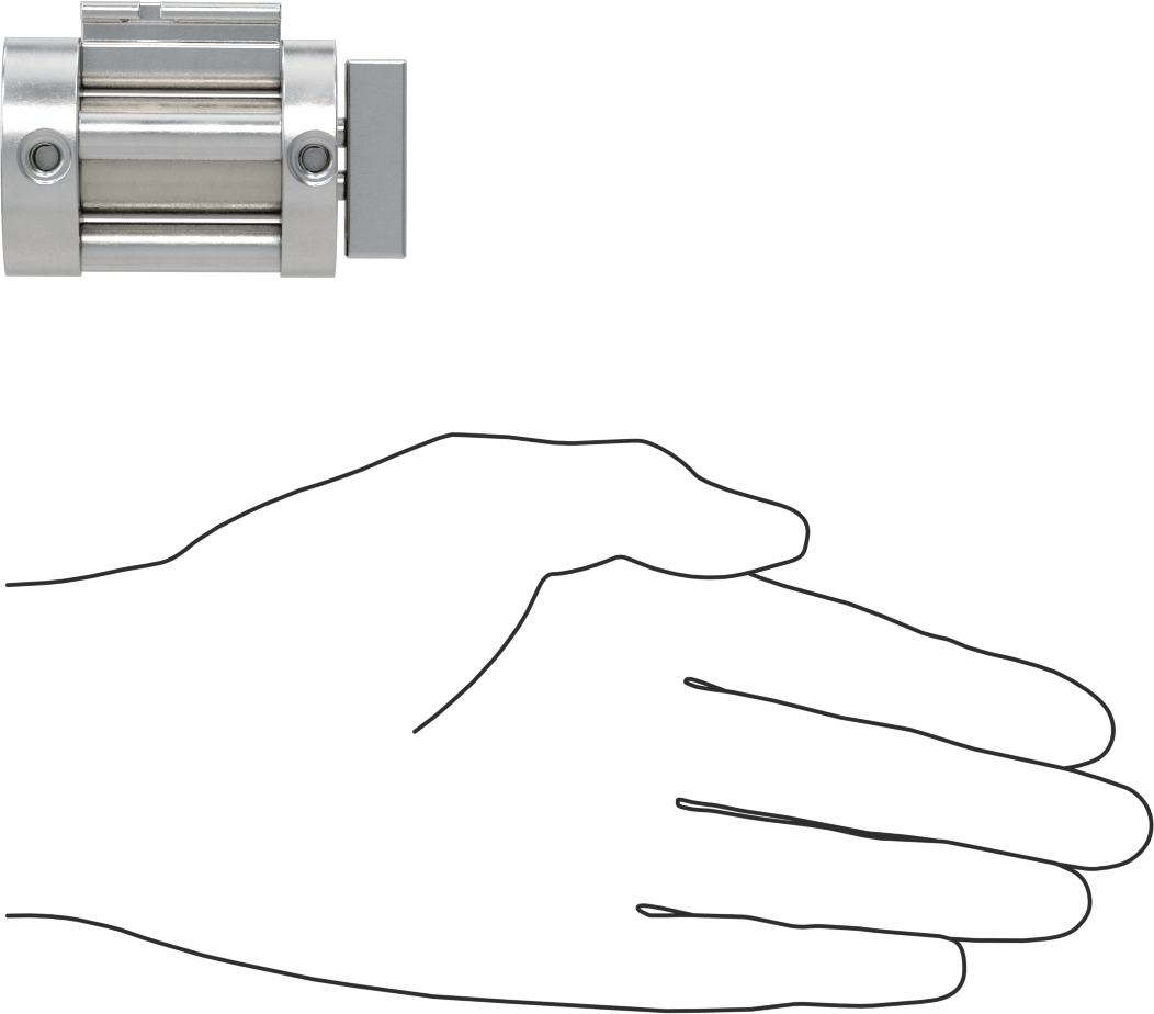Dönmeyen Kompakt Bağlantı Çubuğu Hava Silindiri, Sensör Hazır, 3/4" Delik Boyutu, 1-1/2" OD, 1/2" Strok