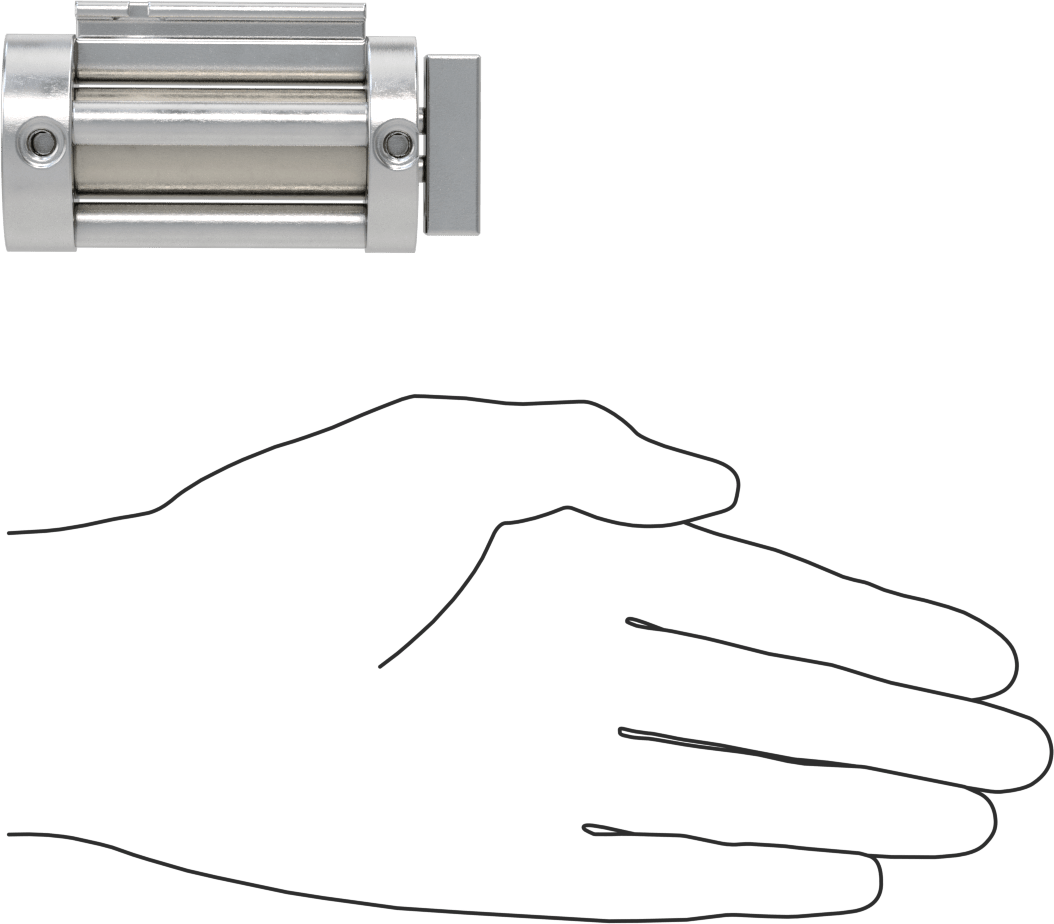 Dönmeyen Kompakt Bağlantı Çubuğu Hava Silindiri, Sensör Hazır, 3/4" Delik Boyutu, 1-1/2" OD, 1-1/4" Strok