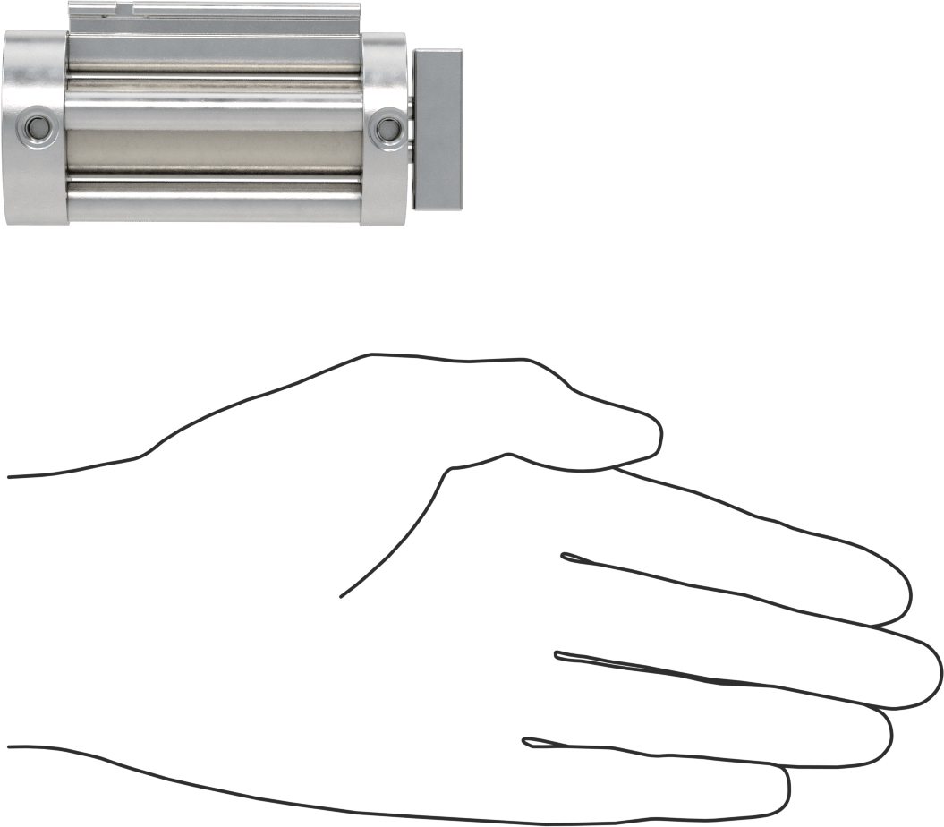 Dönmeyen Kompakt Bağlantı Çubuğu Hava Silindiri, Sensör Hazır, 3/4" Delik Boyutu, 1-1/2" OD, 1-1/2" Strok