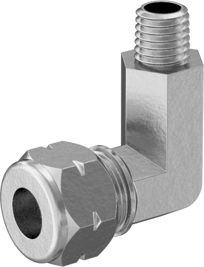 Titreşime Dayanıklı Sıkıştırma Bağlantısı, 3/8" Dış Çaplı Boru x 1/8 NPTF Erkek için 90 Derece Dirsek