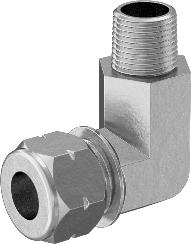 Titreşime Dayanıklı Sıkıştırma Bağlantısı, 1/2" Dış Çaplı Boru x 3/8 NPTF Erkek için 90 Derece Dirsek
