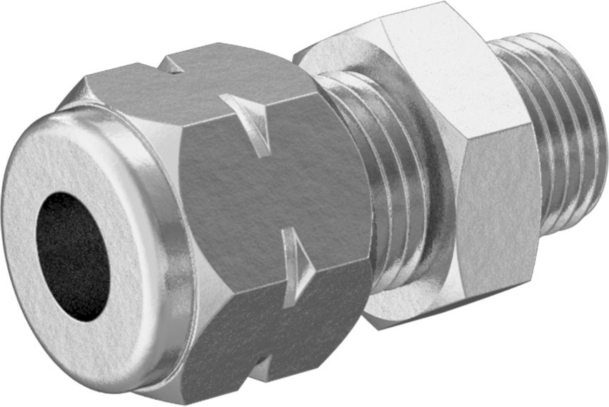 Titreşime Dayanıklı Sıkıştırma Bağlantısı, 1/4" Boru Dış Çapı x 1/8 NPTF Erkek için Adaptör