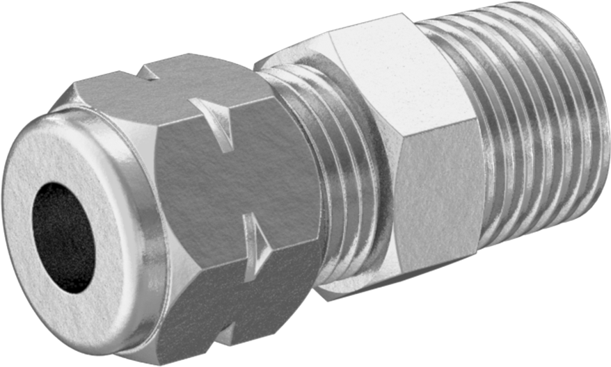 Titreşime Dayanıklı Sıkıştırma Bağlantısı, 1/4" Boru Dış Çapı x 1/4 NPTF Erkek Adaptör