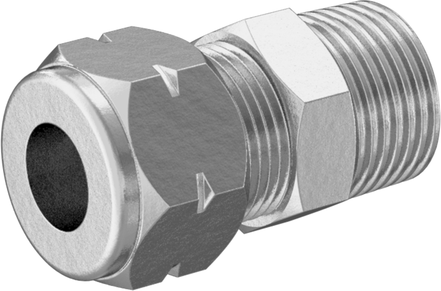 Titreşime Dayanıklı Sıkıştırma Bağlantısı, 3/8" Dış Çaplı Boru x 3/8 NPTF Erkek için Adaptör
