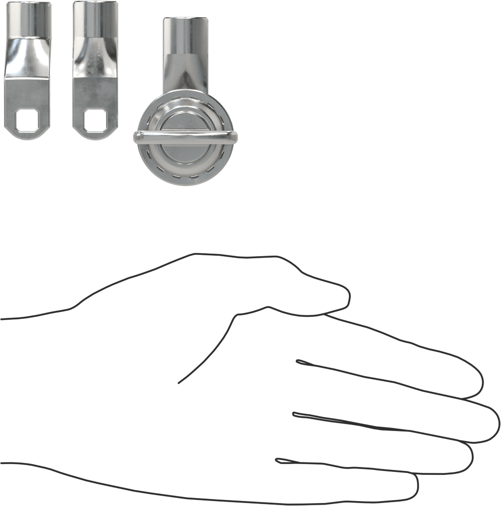 Sıkı Tutuşlu Kanatlı Kam Mandalı, Sabit Mandal Mesafesi, Krom Kaplı Çinko, 1-1/2" Uzunlukta Sap
