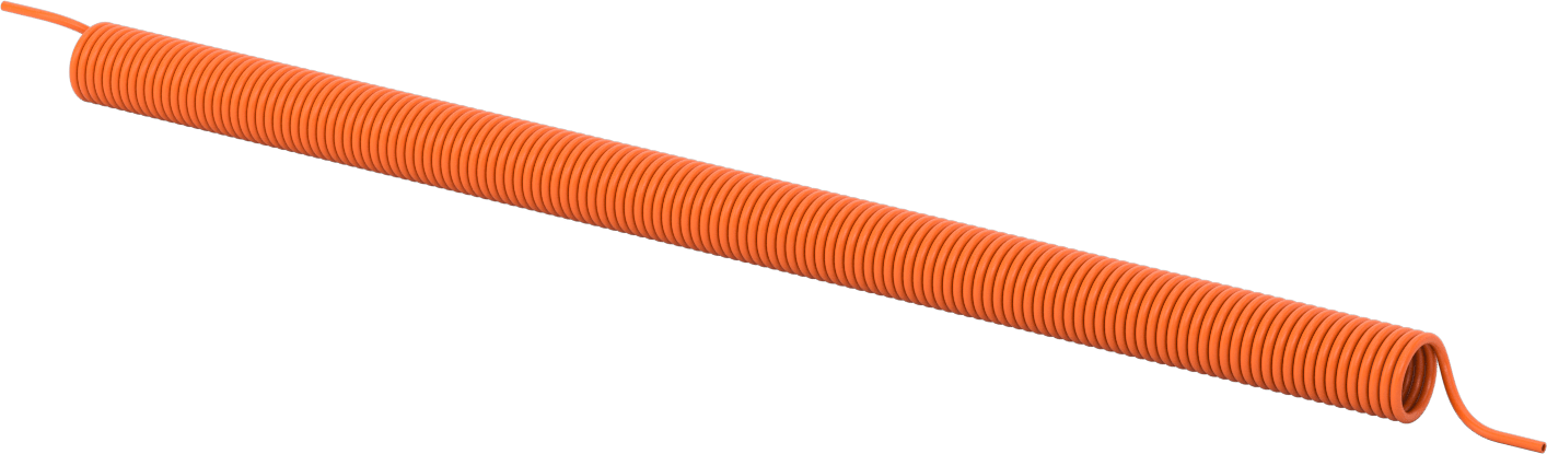 Hava ve Su için Kendinden Geri Çekilen Naylon Boru, Sert, Opak Turuncu, 7/64" ID, 5/32" OD, 28 Fit Uzunluk