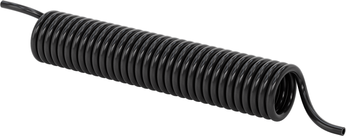 Hava ve Su için Kendinden Geri Çekilen Naylon Boru, Sert, Opak Siyah, 11/64" ID, 1/4" OD, 5-1/2 Fit Uzunluk