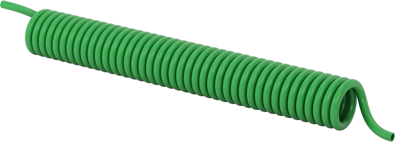 Hava ve Su için Kendinden Geri Çekilen Naylon Boru, Sert, Mat Yeşil, 9/32" ID, 3/8" OD, 25 Fit Uzunluk