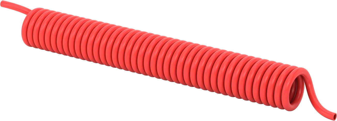 Hava ve Su için Kendinden Geri Çekilen Naylon Boru, Sert, Opak Kırmızı, 9/32" ID, 3/8" OD, 25 Fit Uzunluk