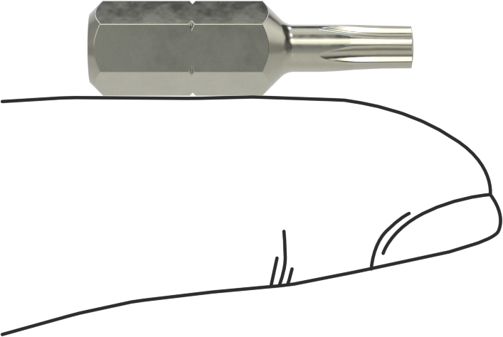 Kurcalanmaya Dayanıklı Pentalobe Ucu, 1/4" Altıgen Şaft, Pls15 Boyutu