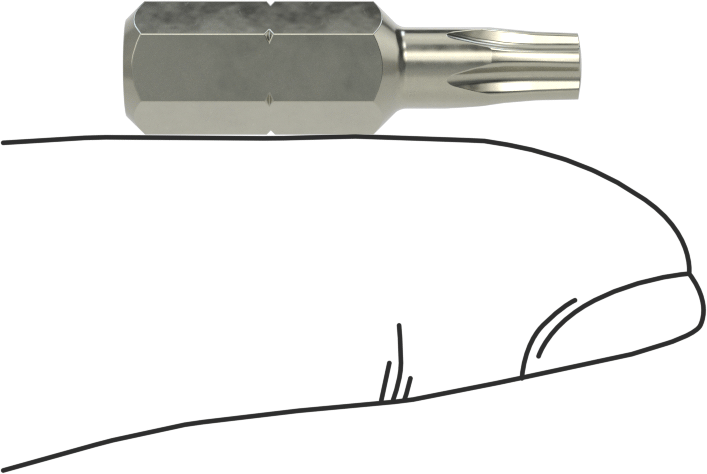 Kurcalanmaya Dayanıklı Pentalobe Ucu, 1/4" Altıgen Şaft, Pls20 Boyutu