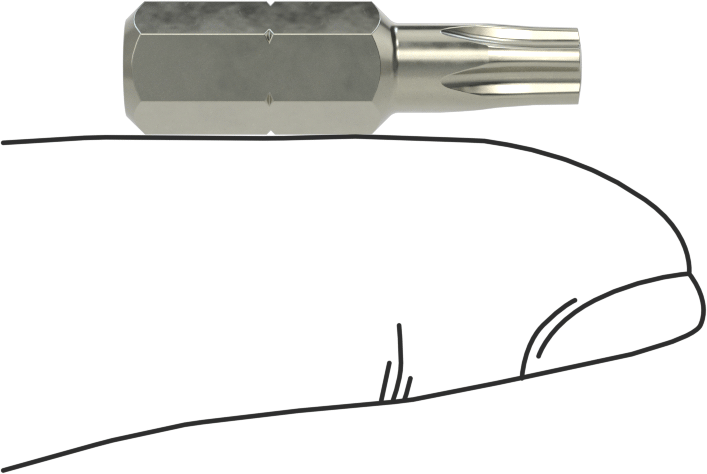 Kurcalanmaya Dayanıklı Pentalobe Ucu, 1/4" Altıgen Şaft, Pls25 Boyutu