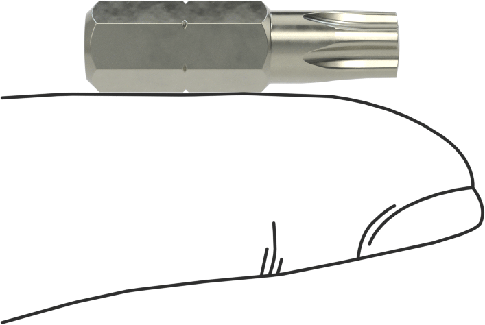 Kurcalanmaya Dayanıklı Pentalobe Ucu, 1/4" Altıgen Şaft, Pls30 Boyutu