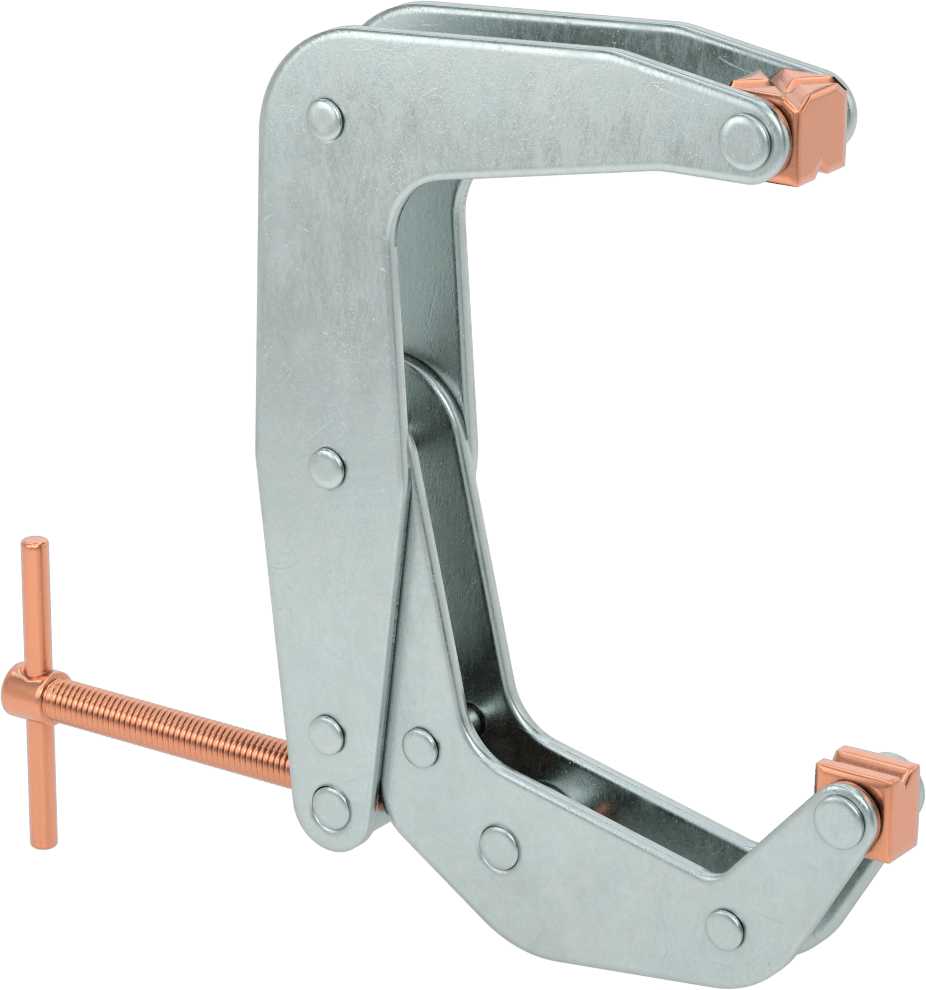 Bükülmeyen C-Kelepçesi, Çelik, T-Saplı, 0“- 6” Açıklık, 4-1/2" Uzanma Mesafesi