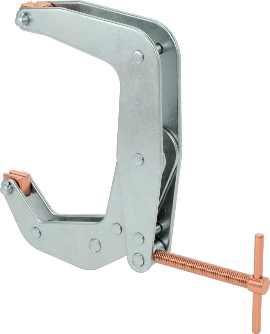 Bükülmeyen C-Kelepçesi, Çelik, T-Saplı, 0“- 6” Açıklık, 4-1/2" Uzanma Mesafesi