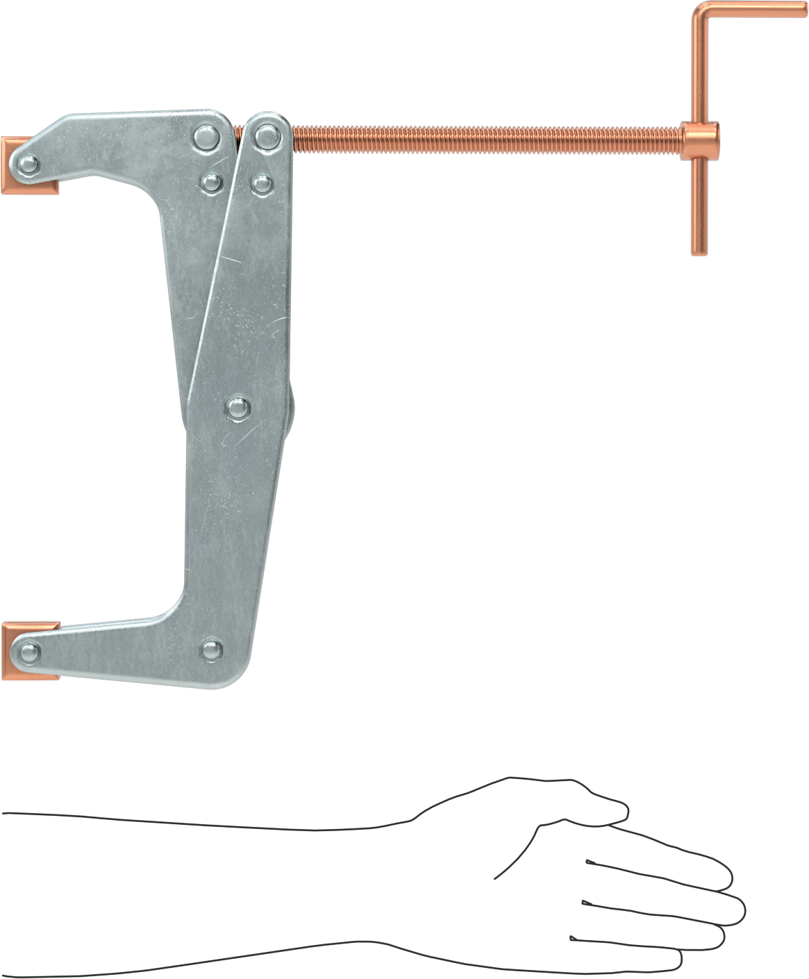 Bükülmeyen C-Kelepçesi, Çelik, T-Saplı, 0“ - 9-1/2” Açıklık