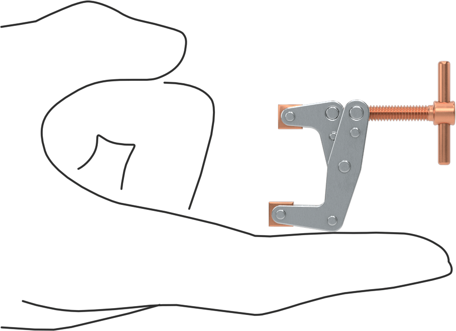 Bükülmeyen C-Kelepçesi, Çelik, T-Saplı, 0“ - 3/4” Açıklık
