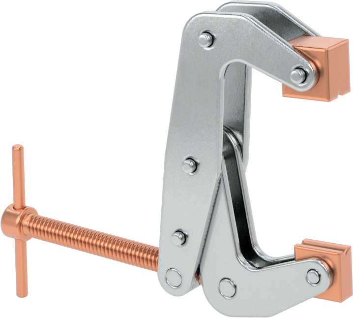 Bükülmeyen C-Kelepçesi, Çelik, T-Saplı, 0“ ila 1-1/2” Açıklık