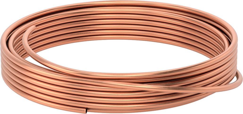 İçme Suyu için Yüksek Basınçlı Bakır Boru, 3/8 Boru Boyutu, 1/2" OD, 0,049 inç Duvar Kalınlığı, Bobin