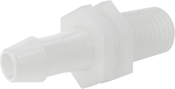 Sıkı Sızdırmazlık Nem Dirençli Dikenli Boru Bağlantı Parçası, Plastik, Adaptör, 3/16" boru iç çapı x 1/16 NPT erkek için