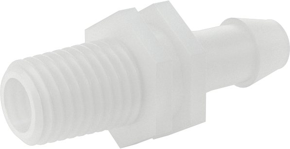Sıkı Sızdırmazlık Nem Dirençli Dikenli Boru Bağlantı Parçası, Plastik, Adaptör, 3/16" boru iç çapı x 1/16 NPT erkek için
