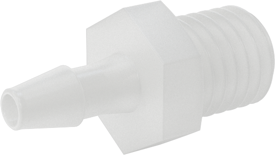 Sıkı Sızdırmazlık Nem Dirençli Dikenli Boru Bağlantı Parçası, Plastik, 3/32“ İç Çaplı Boru x 1/4”-28 Dişli Erkek Boru için