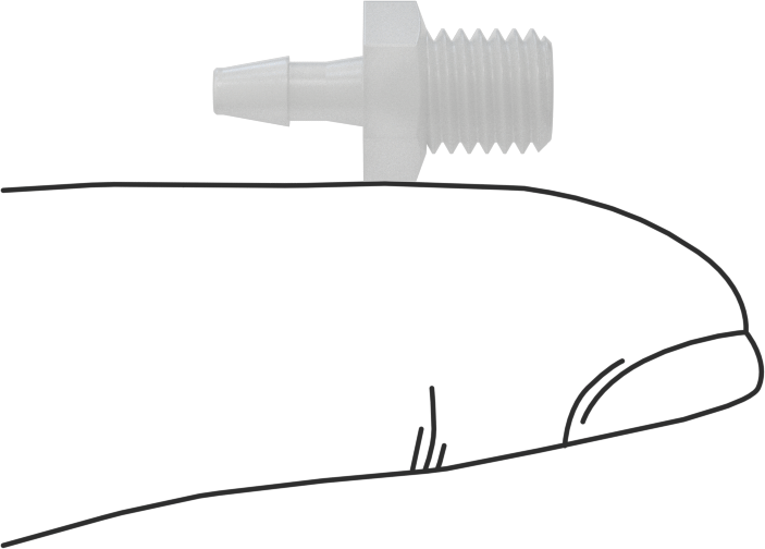 Sıkı Sızdırmazlık Nem Dirençli Dikenli Boru Bağlantı Parçası, Plastik, 3/32“ İç Çaplı Boru x 1/4”-28 Dişli Erkek Boru için