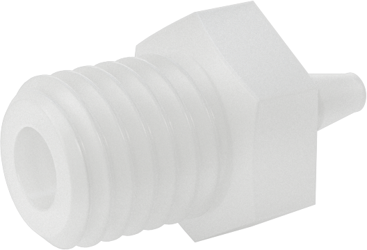 Sıkı Sızdırmazlık Nem Dirençli Dikenli Boru Bağlantı Parçası, Plastik, 1/16“ Boru İç Çapı x 1/4”-28 Dişli Erkek Boru için