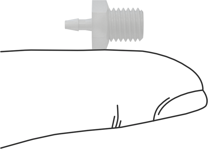 Sıkı Sızdırmazlık Nem Dirençli Dikenli Boru Bağlantı Parçası, Plastik, 1/16“ Boru İç Çapı x 1/4”-28 Dişli Erkek Boru için