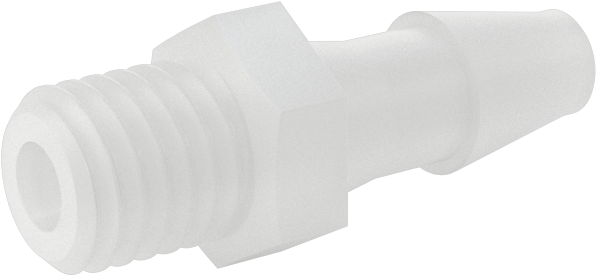 Sıkı Sızdırmazlık Nem Dirençli Dikenli Boru Bağlantı Parçası, Plastik, 5/32“ Boru İç Çapı x 1/4”-28 Dişli Erkek Boru için
