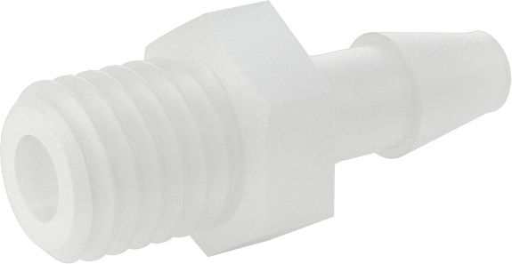 Sıkı Sızdırmazlık Nem Dirençli Dikenli Boru Bağlantı Parçası, Plastik, 1/8“ Boru İç Çapı x 1/4”-28 Dişli Erkek Boru için