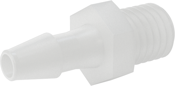 Sıkı Sızdırmazlık Nem Dirençli Dikenli Boru Bağlantı Parçası, Plastik, 1/8“ Boru İç Çapı x 1/4”-28 Dişli Erkek Boru için