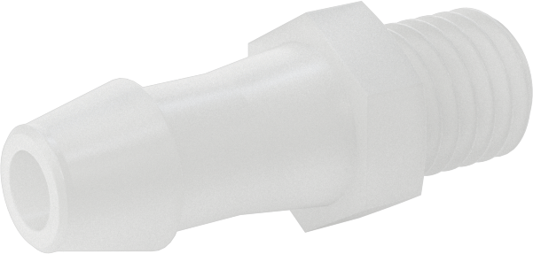 Sıkı Sızdırmazlık Nem Dirençli Dikenli Boru Bağlantı Parçası, Plastik, 3/16“ Boru İç Çapı x 1/4”-28 Dişli Erkek Boru için