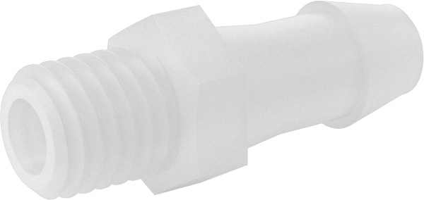 Sıkı Sızdırmazlık Nem Dirençli Dikenli Boru Bağlantı Parçası, Plastik, 3/16“ Boru İç Çapı x 1/4”-28 Dişli Erkek Boru için
