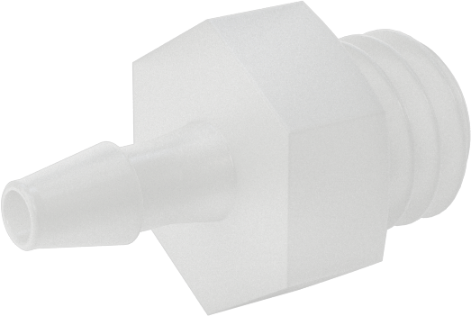 Sıkı Sızdırmazlık Nem Dirençli Dikenli Boru Bağlantı Parçası, Plastik, 1/16" Boru İç Çapı x 10-32 Dişli Erkek Boru için