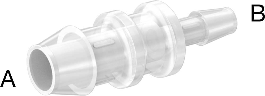 Sıkı Sızdırmazlık Nem Dirençli Dikenli Boru Bağlantı Parçası, Plastik, Hava ve Su için, Redüktör, 1“ x 1/2” Boru İç Çapı için