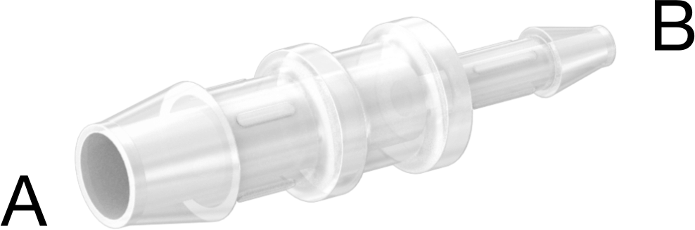 Sıkı Sızdırmazlık Nem Dirençli Dikenli Boru Bağlantı Parçası, Plastik, Hava ve Su için, Redüktör, 1/2“ x 1/4” Boru İç Çapı