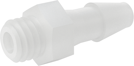 Sıkı Sızdırmazlık Nem Dirençli Dikenli Boru Bağlantı Parçası, Plastik, 1/8" Boru İç Çapı x 10-32 Dişli Erkek Boru için
