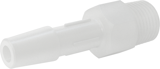 Sıkı Sızdırmazlık Nem Dirençli Dikenli Boru Bağlantı Parçası, Plastik, Adaptör, 1/4" Boru İç Çapı x 1/8 NPT Erkek için