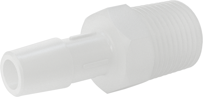 Sıkı Sızdırmazlık Nem Dirençli Dikenli Boru Bağlantı Parçası, Plastik, Adaptör, 3/8" Boru İç Çapı x 3/8 NPT Erkek için