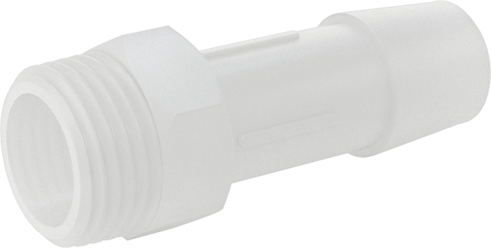 Sıkı Sızdırmazlık Nem Dirençli Dikenli Boru Bağlantı Parçası, Plastik, Adaptör, 1/2" Boru İç Çapı x 3/8 NPT Erkek için