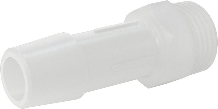 Sıkı Sızdırmazlık Nem Dirençli Dikenli Boru Bağlantı Parçası, Plastik, Adaptör, 1/2" Boru İç Çapı x 3/8 NPT Erkek için